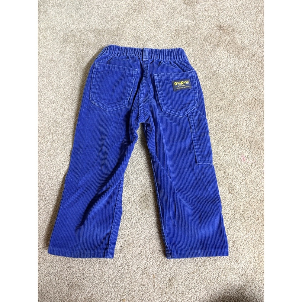 VTG OshKosh B'gosh boys size 2T blue Corduroy Pant‎ - Picture 3 of 7
